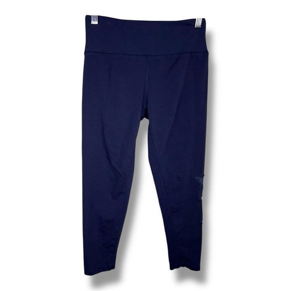 Medium C And C Blue Lighting Bolt Mesh Leggings Casual Stretch Ankle Cropped - Picture 1 of 12